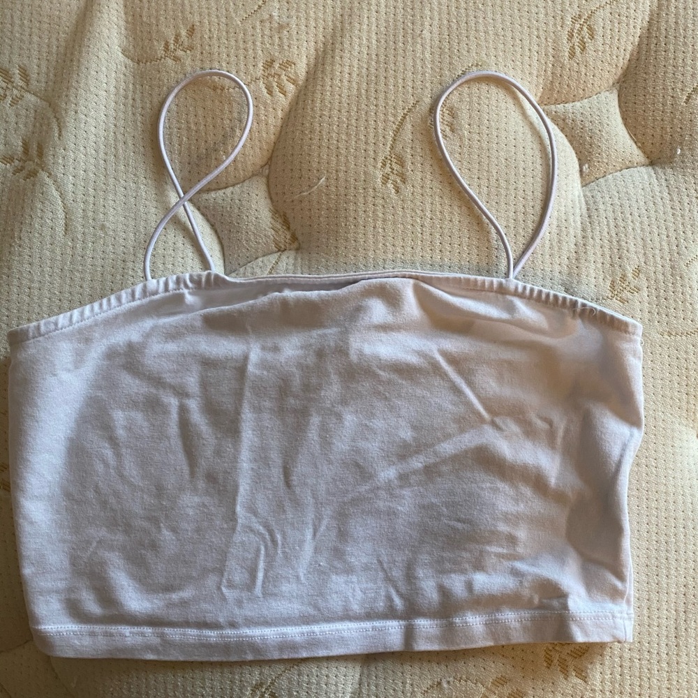 white asos crop top